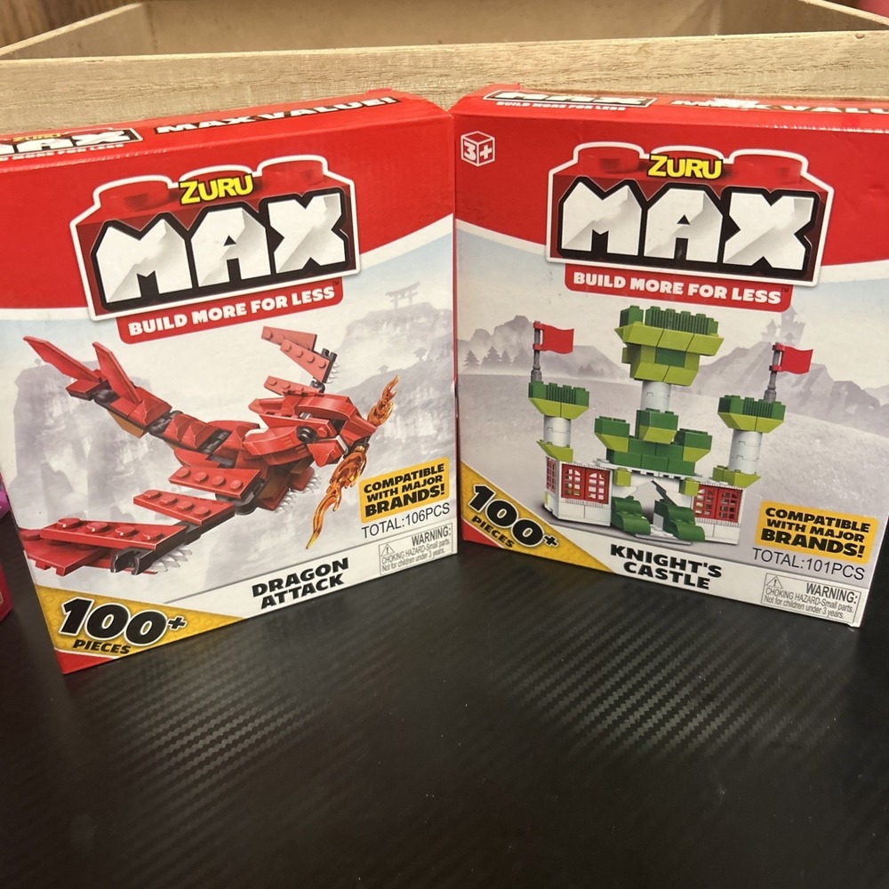 Zuru Max Build  Knight's Castle And Dragon Attack 200+ pieces total  Ages 3+ New